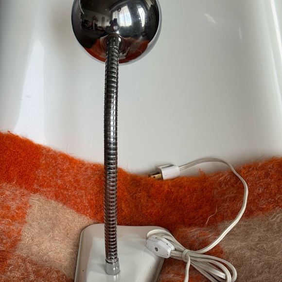 Vintage Lamp Gooseneck 60s Chrome Space Age Atomic Light Working Condition - Picture 5 of 16